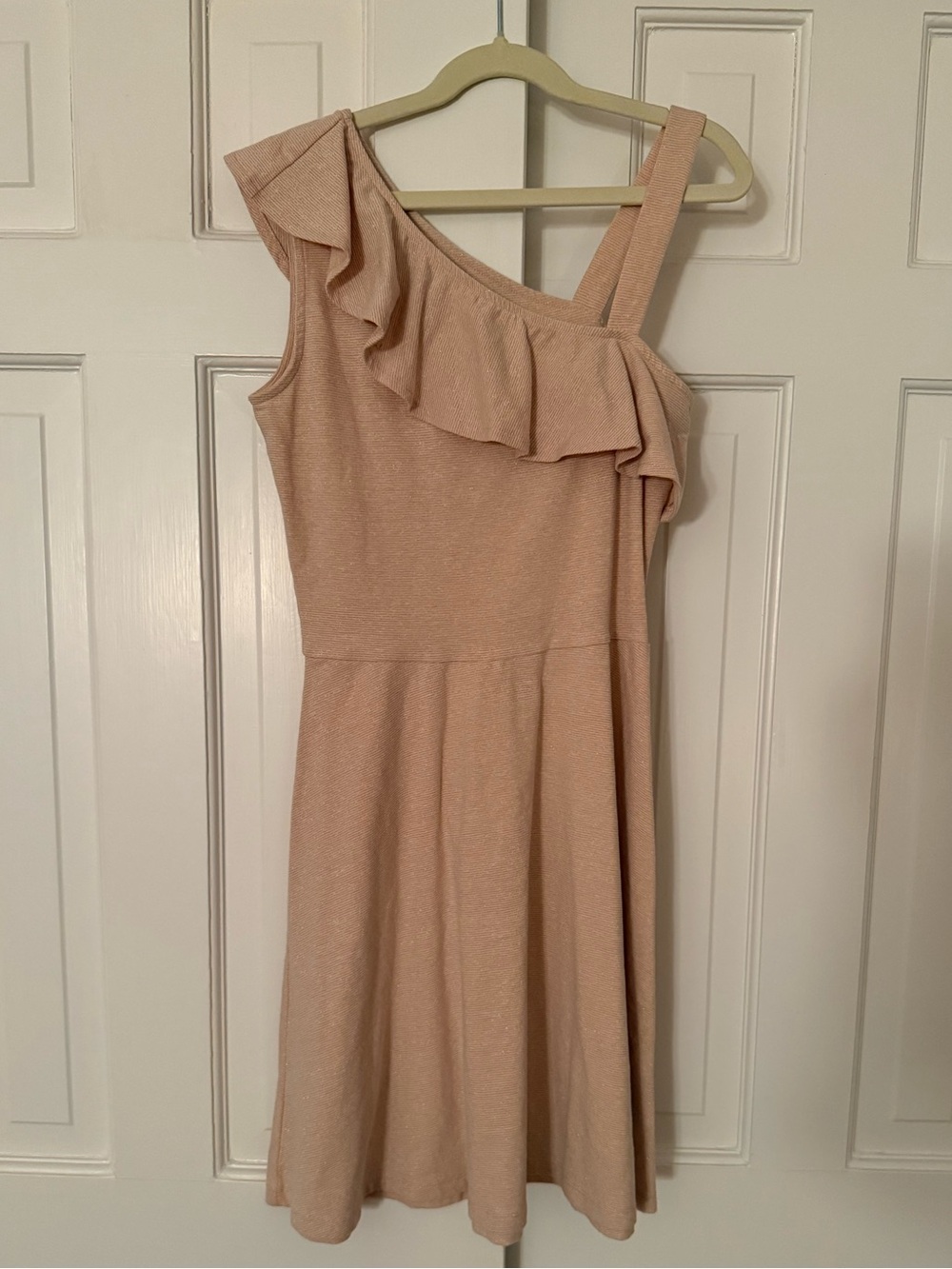 H&M Blush Shimmer One Shoulder Dress Girls Size 10Y-12Y